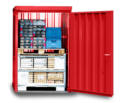 Materialcontainer feuerrot