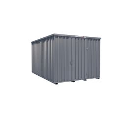 Lagercontainer - Schnellbaucontainer 12 qm, L3100xB4200 mm, Höhe 2445 mm, Einflügeltür mittig in Längsseite, Boden OSB 3 Platte, verzinkt