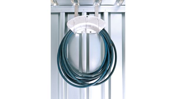 Kabel- / Schlauchaufhängung - ideal zur Lagerung von Elektrokabeln, Ketten, Drahtseilen, Schläuchen, B 207 mm, H 267 mm, T 206 mm, Aluminium