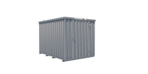 Lagercontainer - Schnellbaucontainer 6 qm, L3100xB2100 mm, Höhe 2100 mm, Einflügeltür mittig in Breitseite, Boden OSB 3 Platte, verzinkt