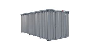 Lagercontainer - Schnellbaucontainer 10 qm, L5100xB2100 mm, Höhe 2100 mm, Einflügeltür mittig in Breitseite, Boden OSB 3 Platte, verzinkt