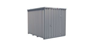 Lagercontainer - Schnellbaucontainer 6 qm, L3100xB2300 mm, Höhe 2445 mm, Einflügeltür mittig in Breitseite, Boden OSB 3 Platte, verzinkt
