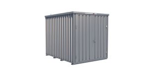 Lagercontainer - Schnellbaucontainer 6 qm, L3100xB2300 mm, Höhe 2445 mm, Doppelflügeltür mittig in Breitseite, Boden OSB 3 Platte, verzinkt